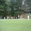 Black Caps out in the field with Stephen Fleming hitting the ball away for four runs