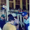 Stuart Macgill signs as Steve Waugh looks on