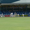 Ben Edmondson facing the hatrick ball from Doran