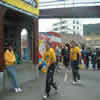 Matthew Bell and Ash Turner walking to the dressing room at the end of the Wellington innings