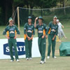 Glen Sulzberger, Jesse Ryder, Craig Spearman and Ross Taylor at fielding practice