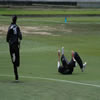 Louise Milliken and Nicola Browne in the field