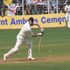 Andrew Flintoff blocks Anil Kumble