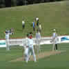 Paul Wiseman flights a delivery to a Wellington batsman