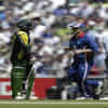 Jim Troughton and the Pakistan batsman