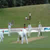 Paul Wiseman bowling to a Wellington batsman