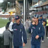 Ricky Ponting and Brad Hodge with Matthew Hayden in the background