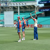 Ed Joyce, Andrew Strauss and Monty Panesar