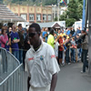 Jerome Taylor heads to the field.