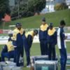 Chaminda Vaas (sitting), Shantha Kalawitigoda,Tillakaratne Dilshan,CJ Clark (Physio), Rangana Herath & Lasith Malinga
