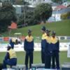 Chaminda Vaas, Farveez Maharoof (background), Nuwan Kulasekara, CJ Clark (Physio), Shantha Kalawitigoda & Rangana Herath