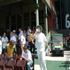 Matthew Hoggard gets a drink