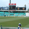 Phil Jaques prepares to face Matthew Hoggard