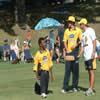 Mayu Pasupati with two other Wellington players