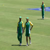 Monde Zondeki and team mate with Herschelle Gibbs in the background