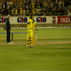 Simon Katich congratulates Adam Gilchrist