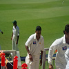 Danish Kaneria leaving the ground at Lunch