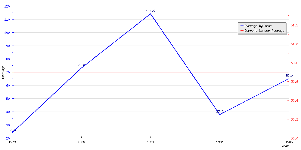 Bowling Average by Year